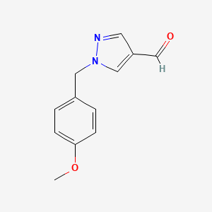 Chemical structure of 1-(4-Methoxybenzyl)-1H-pyrazole-4-carbaldehyde