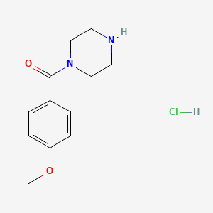 Chemical structure of 1-(4-Methoxybenzoyl)piperazine hydrochloride