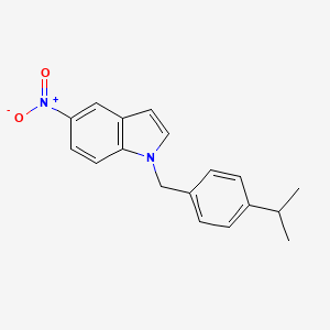 Chemical structure of 1-(4-isopropylbenzyl)-5-nitro-1H-indole