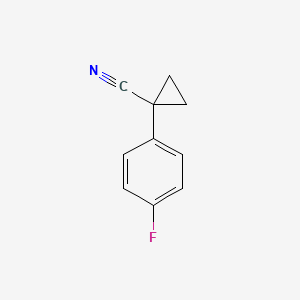 Chemical structure of 1-(4-Fluorophenyl)cyclopropanecarbonitrile