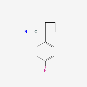 Chemical structure of 1-(4-fluorophenyl)cyclobutane-1-carbonitrile