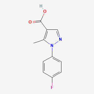Chemical structure of 1-(4-Fluorophenyl)-5-methyl-1H-pyrazole-4-carboxylic acid
