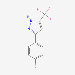 Chemical structure of 1-(4-Fluorophenyl)-5-(trifluoromethyl)-1H-pyrazole
