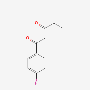 Chemical structure of 1-(4-fluorophenyl)-4-methylpentane-1,3-dione