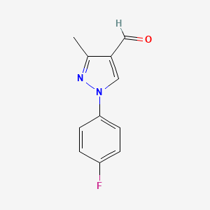 Chemical structure of 1-(4-Fluorophenyl)-3-methyl-1H-pyrazole-4-carbaldehyde