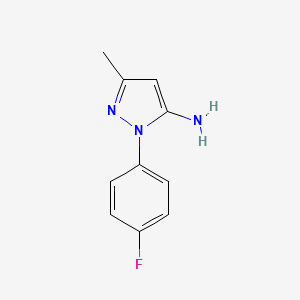 Chemical structure of 1-(4-Fluorophenyl)-3-methyl-1H-pyrazol-5-amine