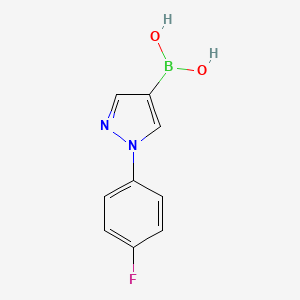 Chemical structure of 1-(4-Fluorophenyl)pyrazole-4-boronic acid
