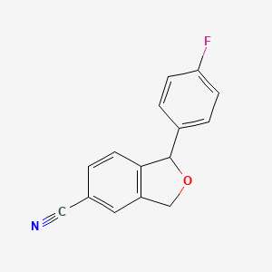 Chemical structure of 1-(4-Fluorophenyl)-1,3-dihydroisobenzofuran-5-carbonitrile