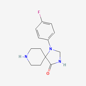 Chemical structure of 1-(4-Fluorophenyl)-1,3,8-triazaspiro[4.5]decan-4-one