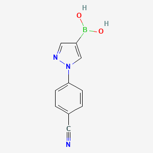 Chemical structure of 1-(4-Cyanophenyl)-1H-pyrazole-4-boronic acid