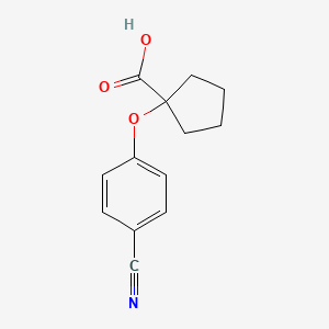 Chemical structure of 1-(4-Cyanophenoxy)cyclopentane-1-carboxylic acid