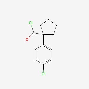 Chemical structure of 1-(4-Chlorophenyl)cyclopentanecarbonyl chloride