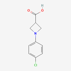 Chemical structure of 1-(4-Chlorophenyl)azetidine-3-carboxylic acid
