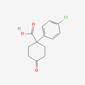 Chemical structure of 1-(4-Chlorophenyl)-4-oxocyclohexanecarboxylic Acid