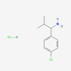 Chemical structure of 1-(4-Chlorophenyl)-2-methylpropan-1-amine hydrochloride