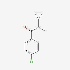 Chemical structure of 1-(4-Chlorophenyl)-2-cyclopropylpropan-1-one