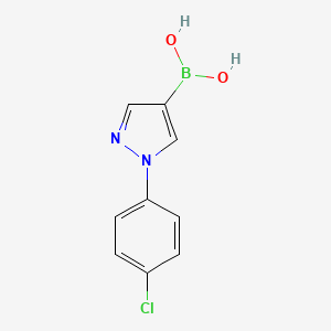 Chemical structure of 1-(4-Chlorophenyl)-1H-pyrazole-4-boronic acid