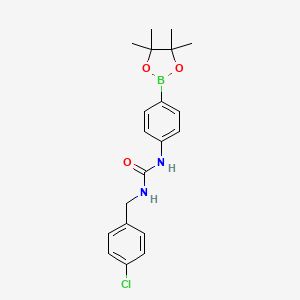 Chemical structure of 1-(4-Chlorobenzyl)-3-(4-(4,4,5,5-Tetramethyl-1,3,2-Dioxaborolan-2-Yl)Phenyl)Urea