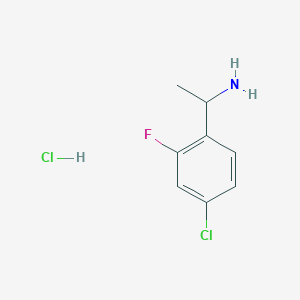 Chemical structure of 1-(4-Chloro-2-fluoro-phenyl)-ethylamine hydrochloride