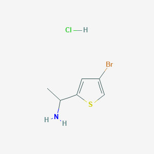 Chemical structure of 1-(4-Bromothiophen-2-yl)ethanamine hydrochloride