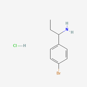 Chemical structure of 1-(4-Bromophenyl)propan-1-amine hcl