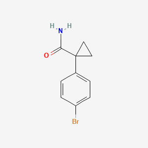 Chemical structure of 1-(4-Bromophenyl)cyclopropanecarboxamide
