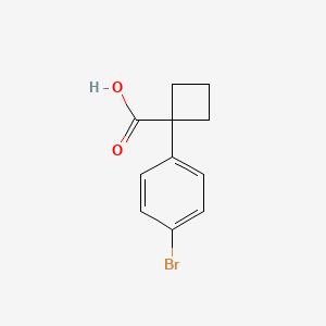 Chemical structure of 1-(4-bromophenyl)cyclobutane-1-carboxylic acid