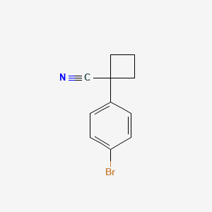 Chemical structure of 1-(4-Bromophenyl)cyclobutanecarbonitrile