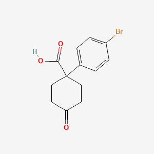 Chemical structure of 1-(4-Bromophenyl)-4-oxocyclohexanecarboxylic Acid