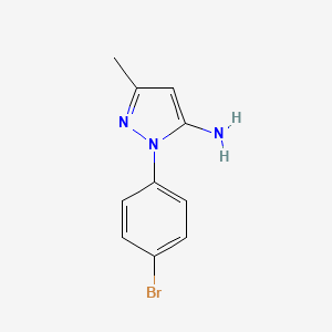 Chemical structure of 1-(4-Bromophenyl)-3-methyl-1H-pyrazol-5-amine