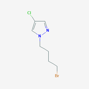 Chemical structure of 1-(4-bromobutyl)-4-chloro-1H-pyrazole