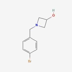Chemical structure of 1-(4-Bromobenzyl)-3-hydroxyazetidine