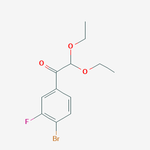 Chemical structure of 1-(4-Bromo-3-fluorophenyl)-2,2-diethoxyethanone