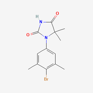 Chemical structure of 1-(4-Bromo-3,5-dimethylphenyl)-5,5-dimethylimidazolidine-2,4-dione