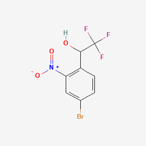 Chemical structure of 1-(4-Bromo-2-nitrophenyl)-2,2,2-trifluoroethan-1-ol