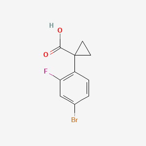 Chemical structure of 1-(4-Bromo-2-fluorophenyl)cyclopropanecarboxylic acid