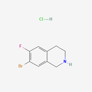 Chemical structure of 1-(4-bromo-2-fluorophenyl)cyclopropan-1-amine hydrochloride