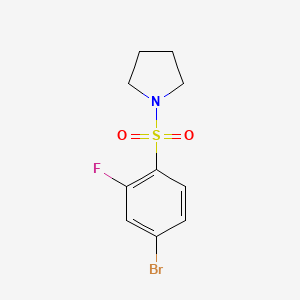 Chemical structure of 1-(4-bromo-2-fluorobenzenesulfonyl)pyrrolidine
