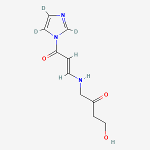 Chemical structure of 1-(4-Aza-8-hydroxy-6-oxo)oct-2-en-1-oylimidazole-d3