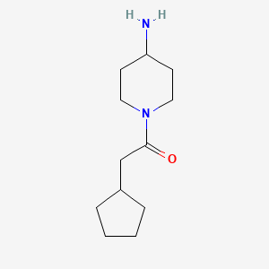 Chemical structure of 1-(4-Aminopiperidin-1-yl)-2-cyclopentylethan-1-one
