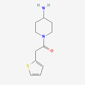Chemical structure of 1-(4-aminopiperidin-1-yl)-2-(thiophen-2-yl)ethan-1-one