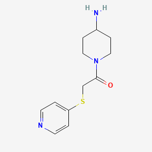 Chemical structure of 1-(4-aminopiperidin-1-yl)-2-(pyridin-4-ylthio)ethan-1-one