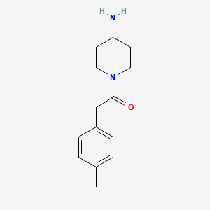Chemical structure of 1-(4-aminopiperidin-1-yl)-2-(4-methylphenyl)ethan-1-one