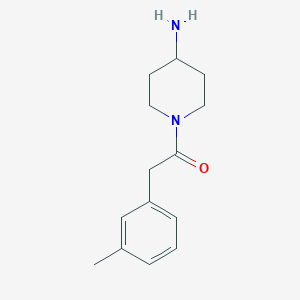Chemical structure of 1-(4-aminopiperidin-1-yl)-2-(3-methylphenyl)ethan-1-one