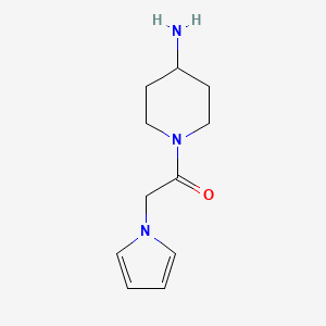 Chemical structure of 1-(4-aminopiperidin-1-yl)-2-(1h-pyrrol-1-yl)ethan-1-one