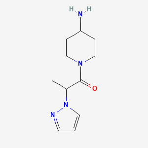Chemical structure of 1-(4-aminopiperidin-1-yl)-2-(1h-pyrazol-1-yl)propan-1-one