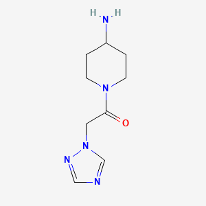 Chemical structure of 1-(4-aminopiperidin-1-yl)-2-(1h-1,2,4-triazol-1-yl)ethan-1-one