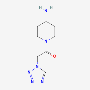Chemical structure of 1-(4-aminopiperidin-1-yl)-2-(1h-1,2,3,4-tetrazol-1-yl)ethan-1-one