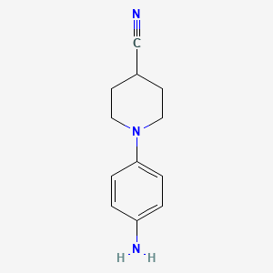 Chemical structure of 1-(4-aminophenyl)-4-piperidinecarbonitrile