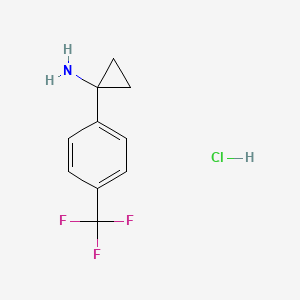 Chemical structure of 1-(4-(trifluoromethyl)phenyl)cyclopropan-1-amine hydrochloride